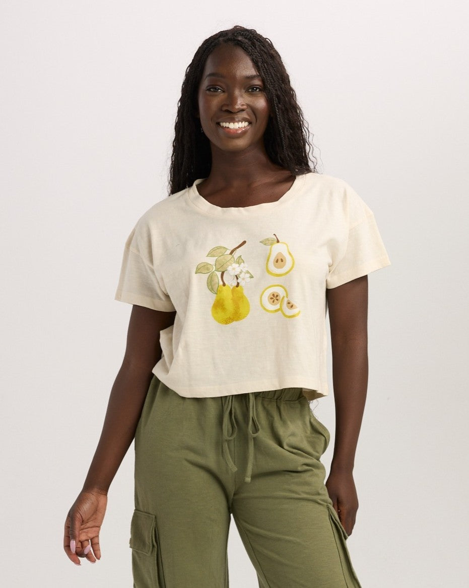 Pear Easy Crop Tee Medium
