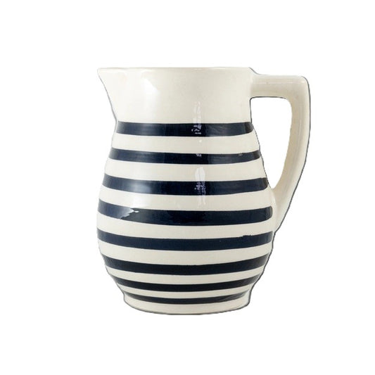 Black Striped Ceramic Pitcher