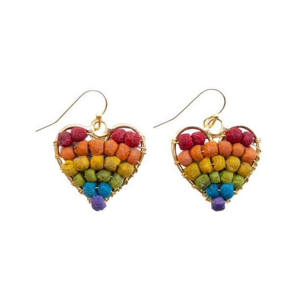 Rainbow Heart Milieu Earrings