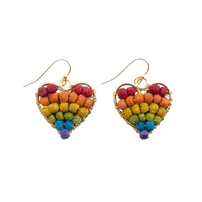 Rainbow Heart Milieu Earrings