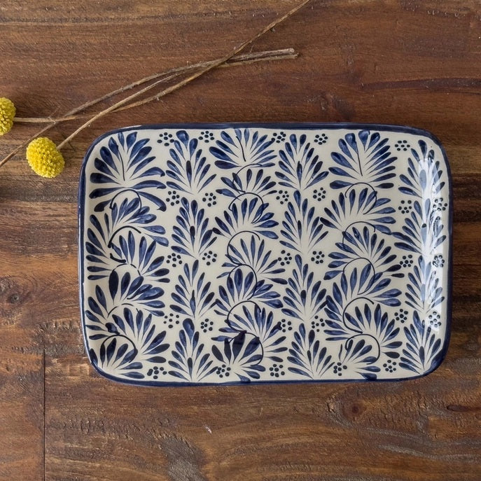 Small Serving Platter - Blue Plumeado