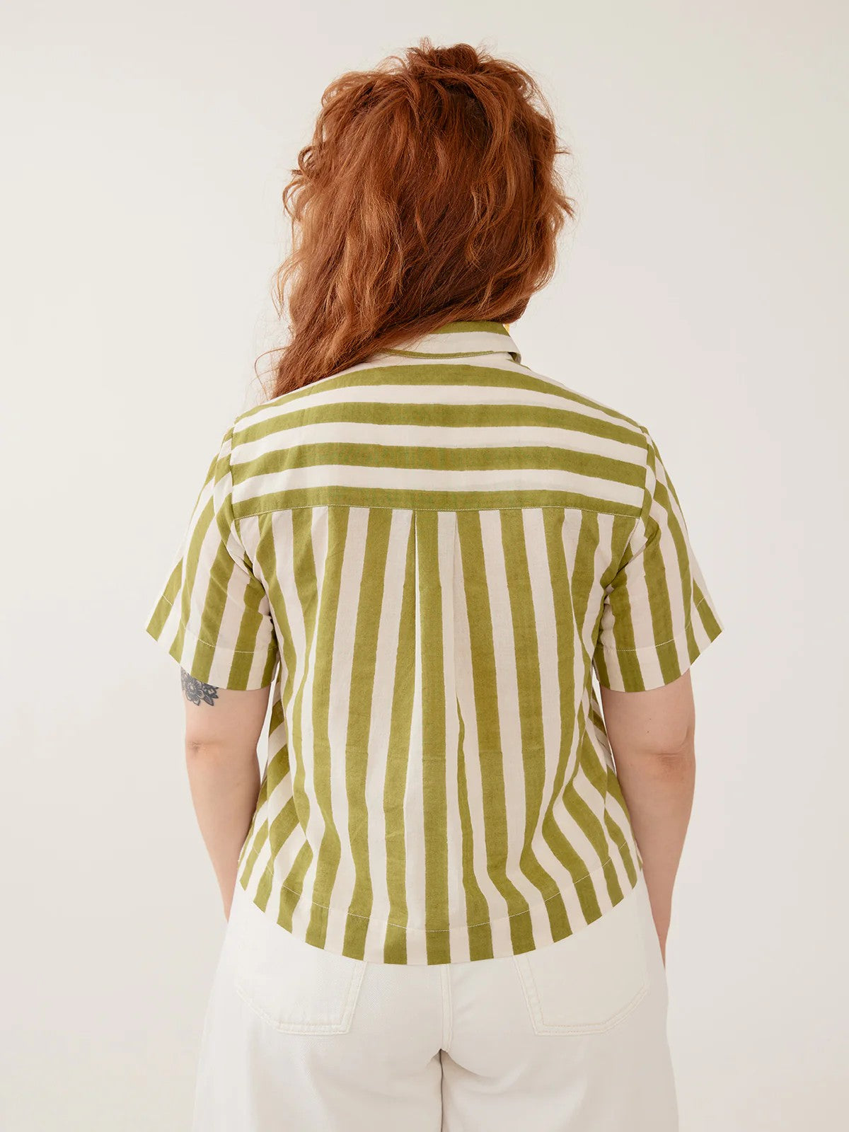 Benji Button Down Shirt - Green Stripe