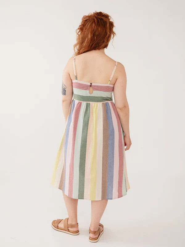 Ivy Midi Dress - Vintage Rainbow