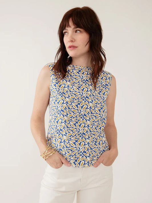 Millie Muscle Tee - Fern Beats Blue