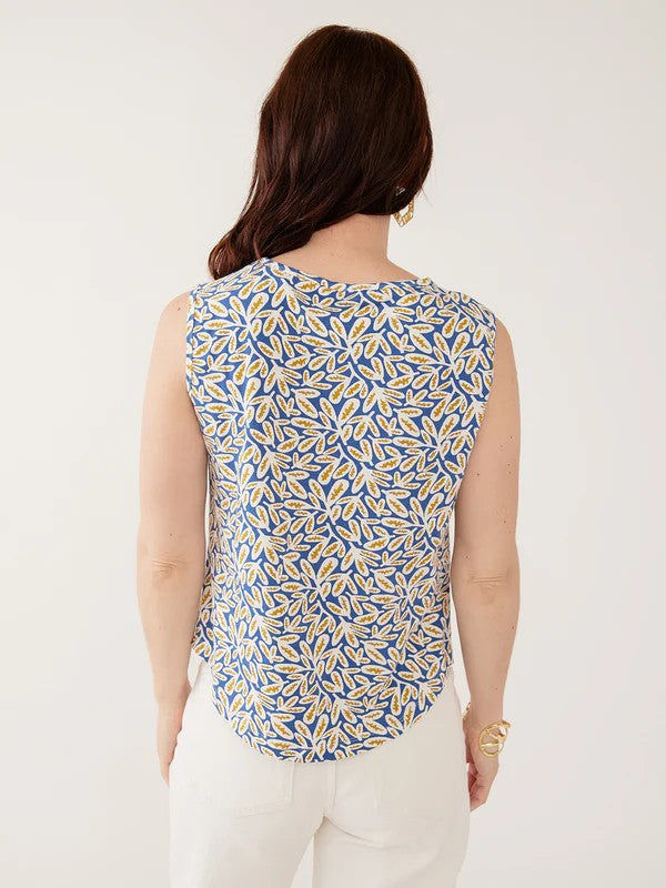 Millie Muscle Tee - Fern Beats Blue