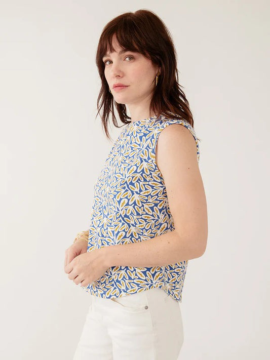 Millie Muscle Tee - Fern Beats Blue