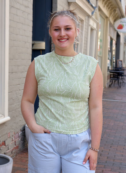 Ruched Top - Pear Waves Jersey
