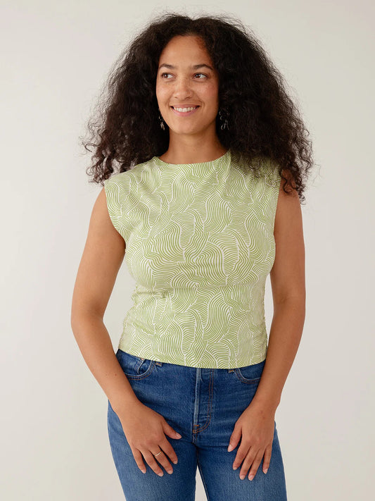 Ruched Top - Pear Waves Jersey