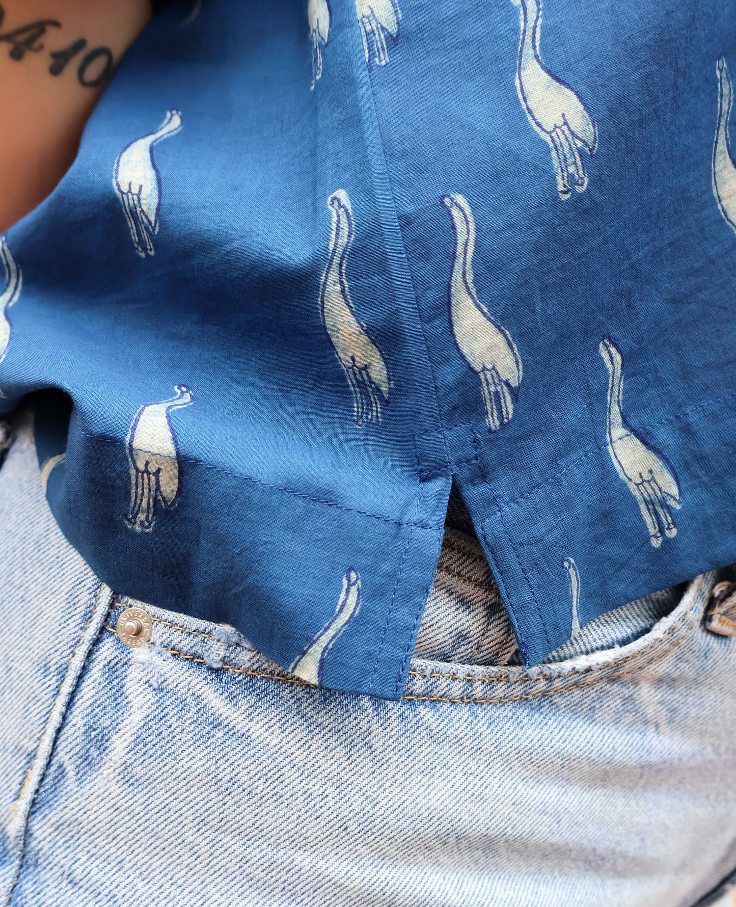 Benji Button Down Shirt - Indigo Goose