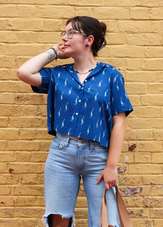 Benji Button Down Shirt - Indigo Goose
