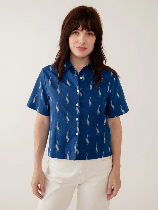 Benji Button Down Shirt - Indigo Goose