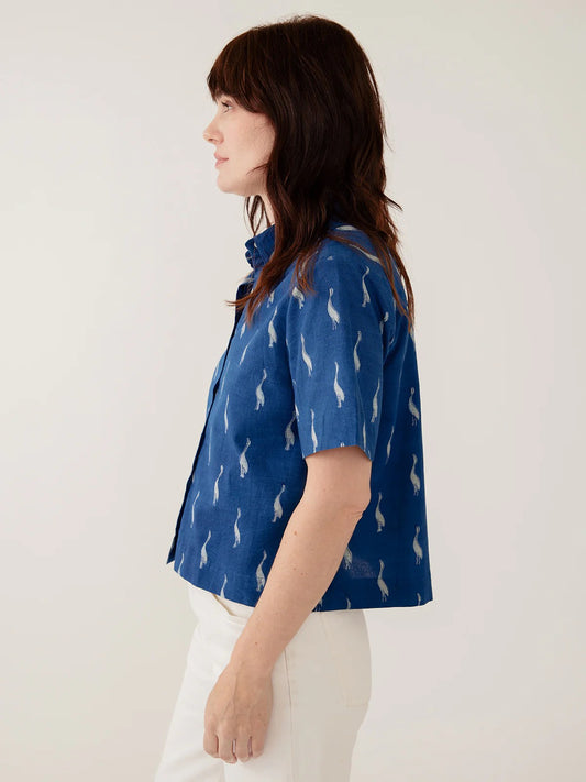 Benji Button Down Shirt - Indigo Goose
