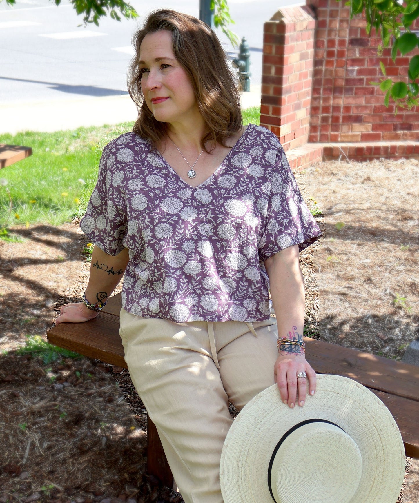 Riley V-neck Dolman Top - French Lilac