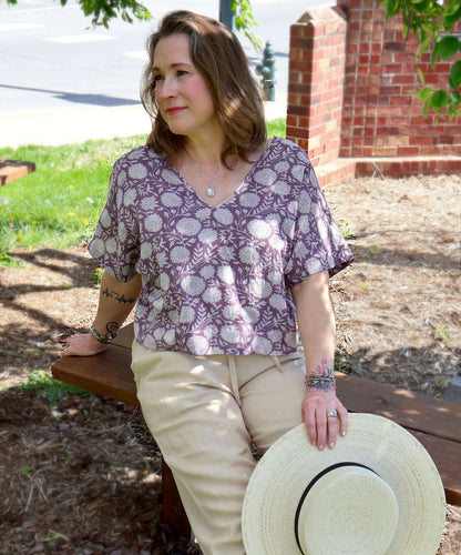 Riley V-neck Dolman Top - French Lilac