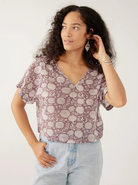 Riley V-neck Dolman Top - French Lilac