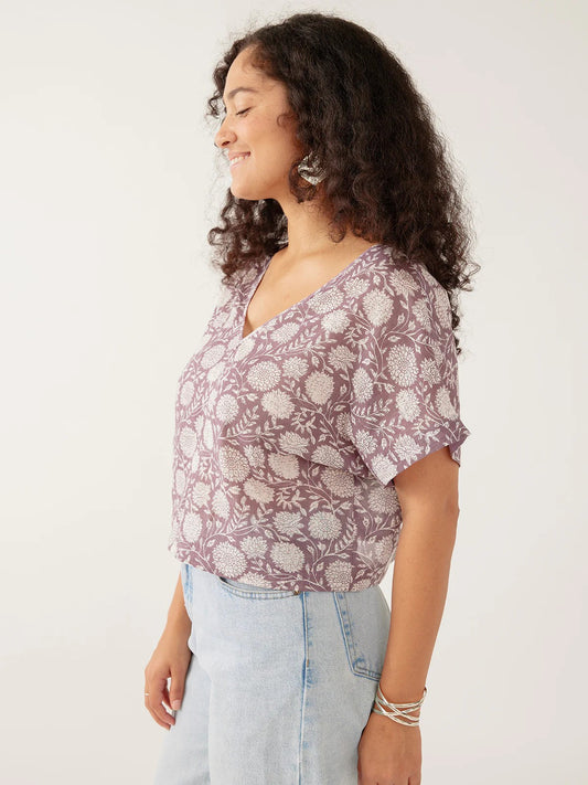 Riley V-neck Dolman Top - French Lilac