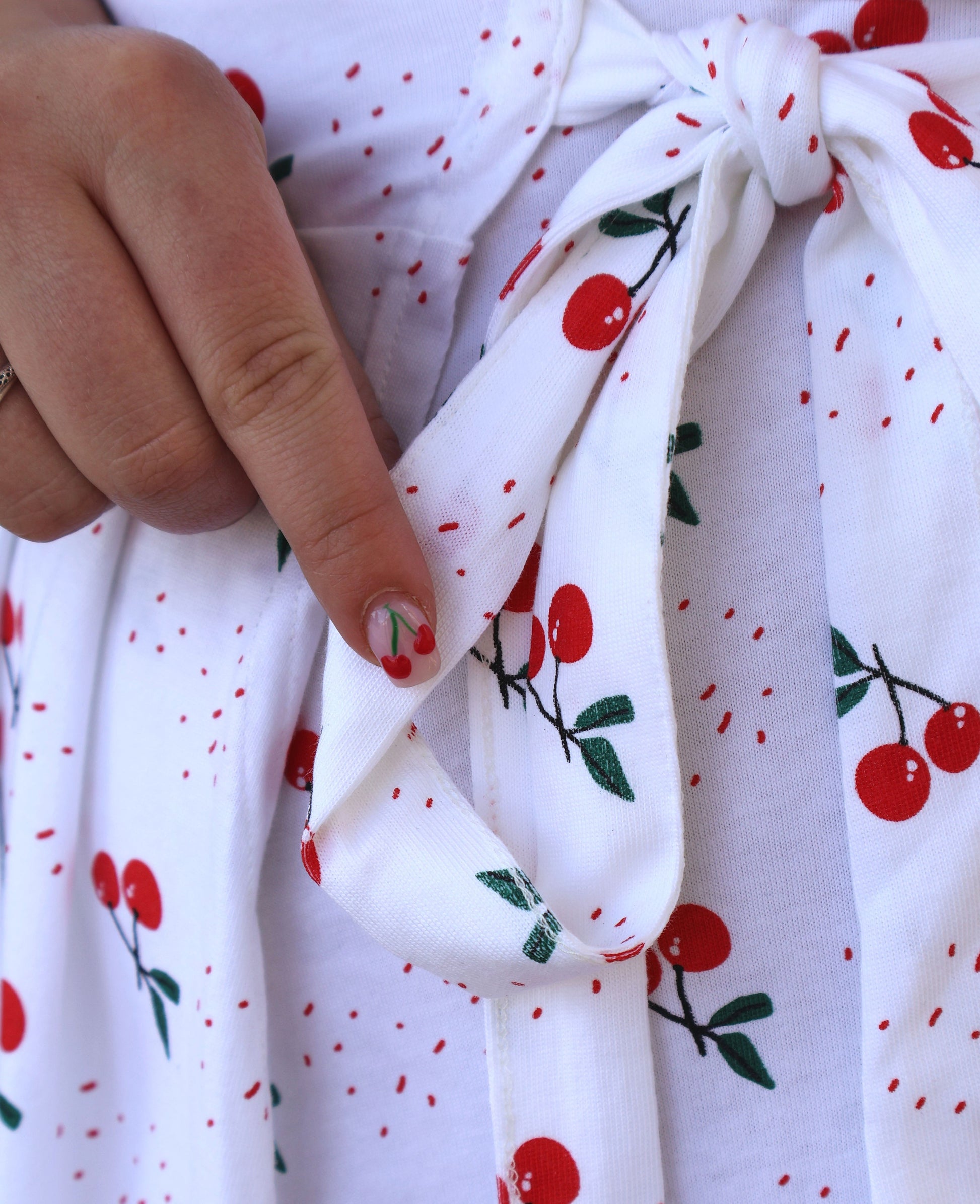 Cherry Organic Wrap Dress