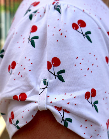 Cherry Organic Wrap Dress
