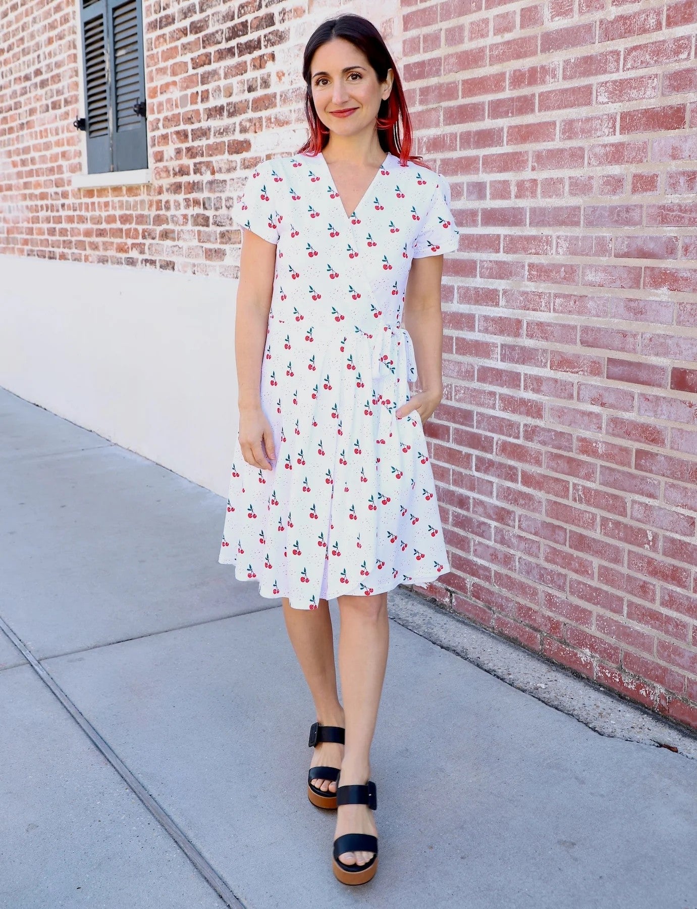 Cherry Organic Wrap Dress