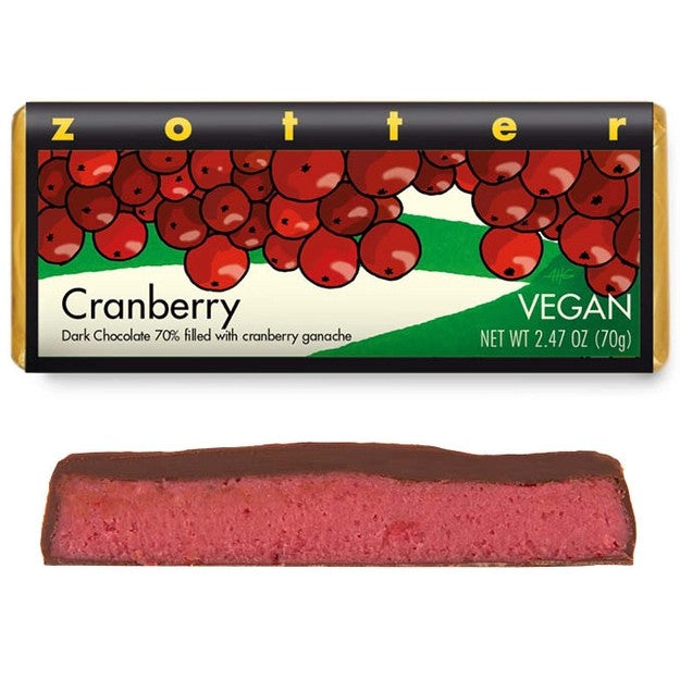 Cranberry Vegan Chocolate Bar