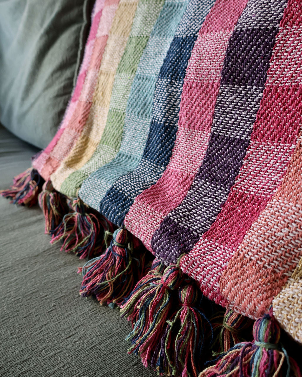 Rainbow Gingham Rethread Throw