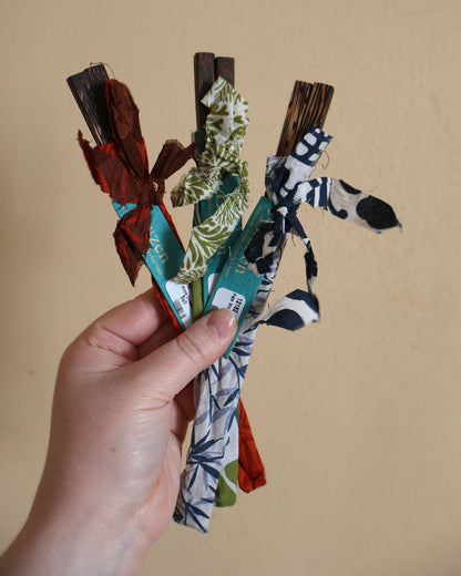 Palm Wood Chopsticks in Fabric Wrap