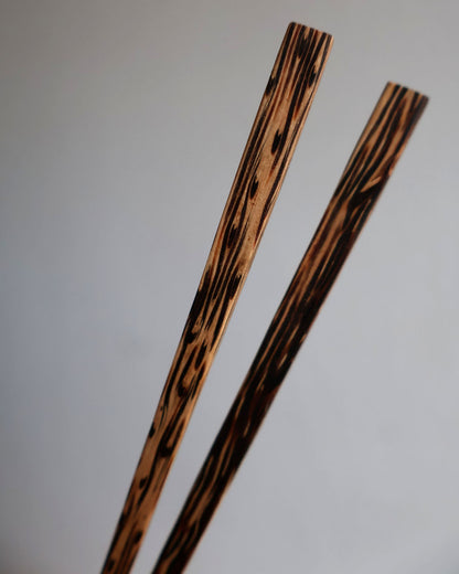 Palm Wood Chopsticks in Fabric Wrap