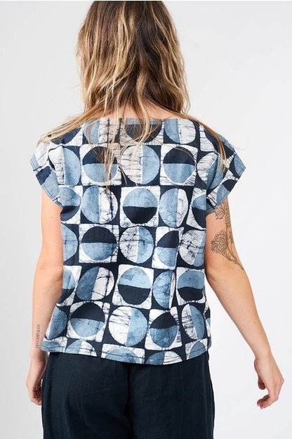 Boxy Blouse - Mod Circles Black