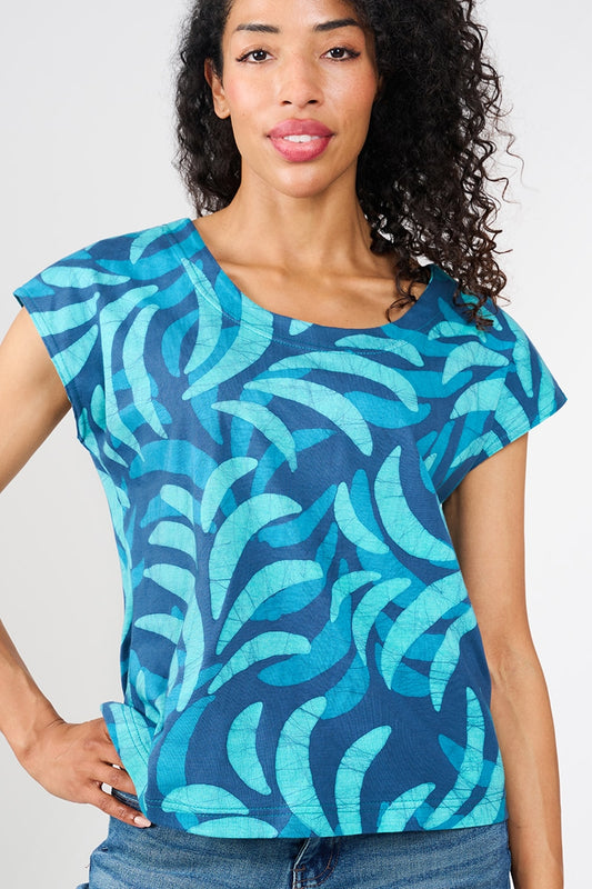 Knit Mesa Top - Ferns Navy