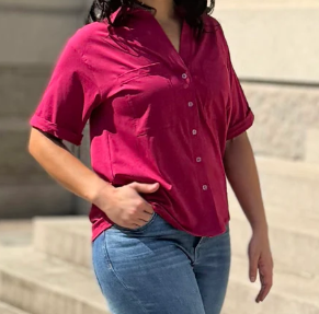 Beverly Top - Garnet Pink