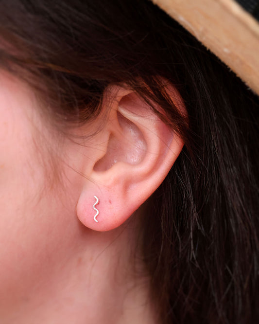 Squiggle Studs Sterling Silver