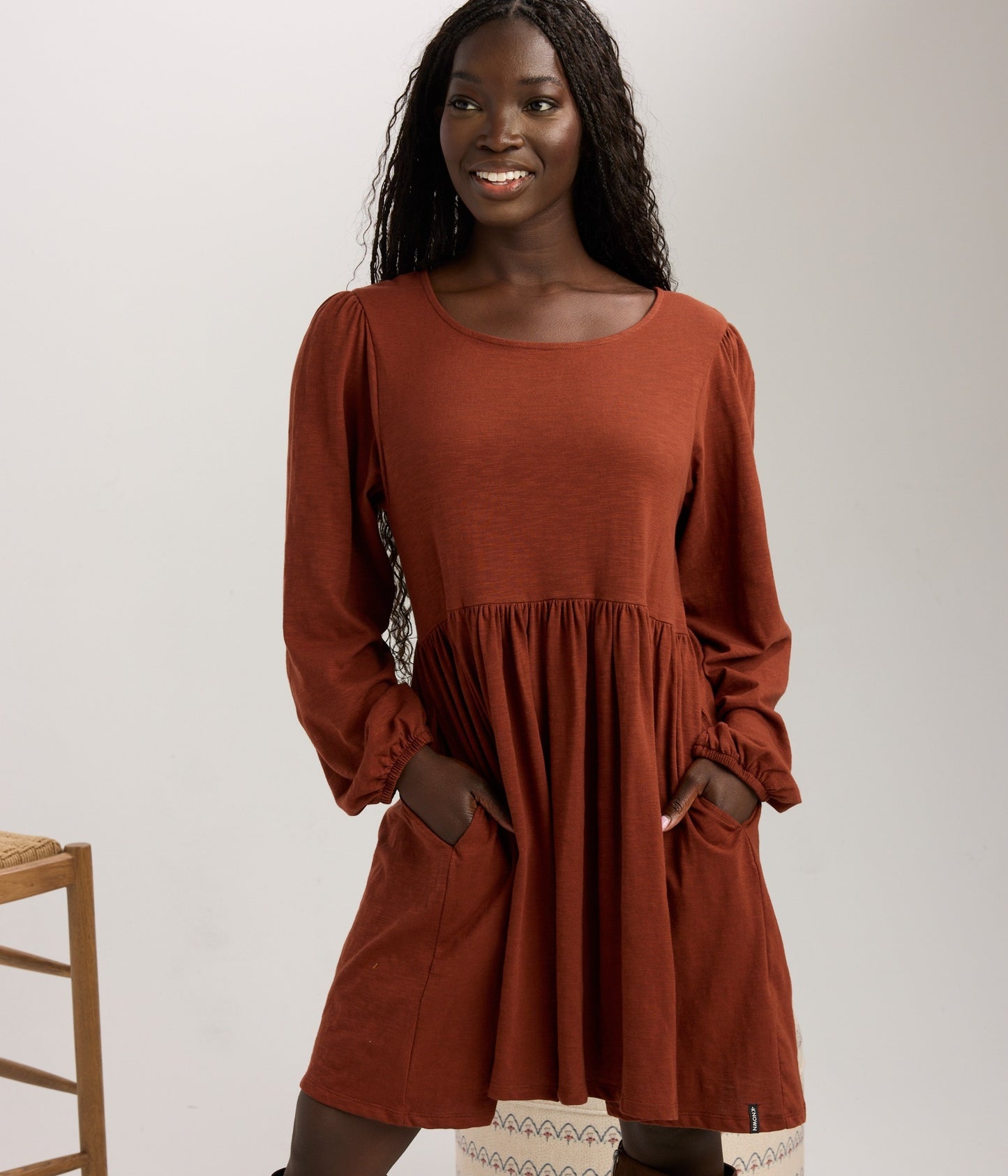 Bella Dress - Brick