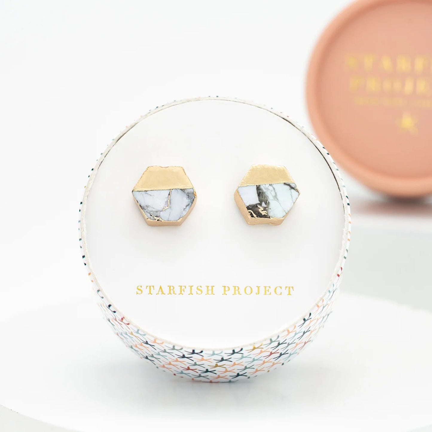 Canopy Studs - White Turquoise
