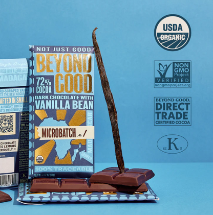 Vanilla Bean 72% Dark Chocolate Bar