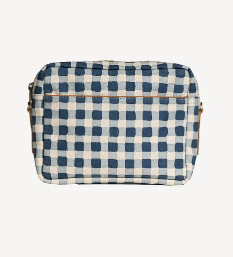 Indigo Gingham Camera Bag