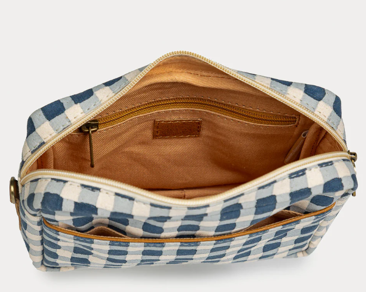 Indigo Gingham Camera Bag