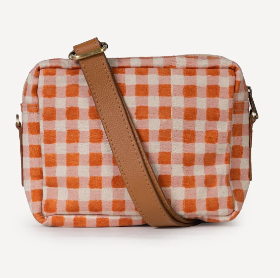 Harvest Gold Gingham Camera Bag