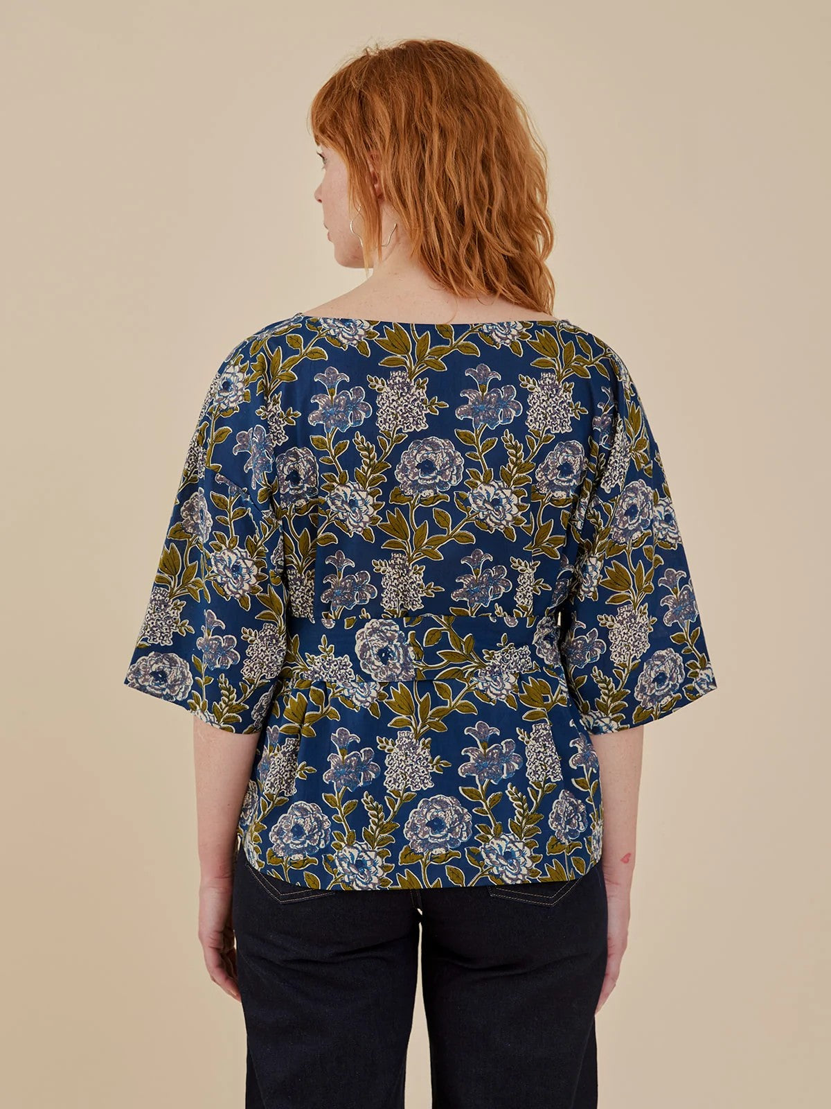 Ruth Top - Blue Blooms