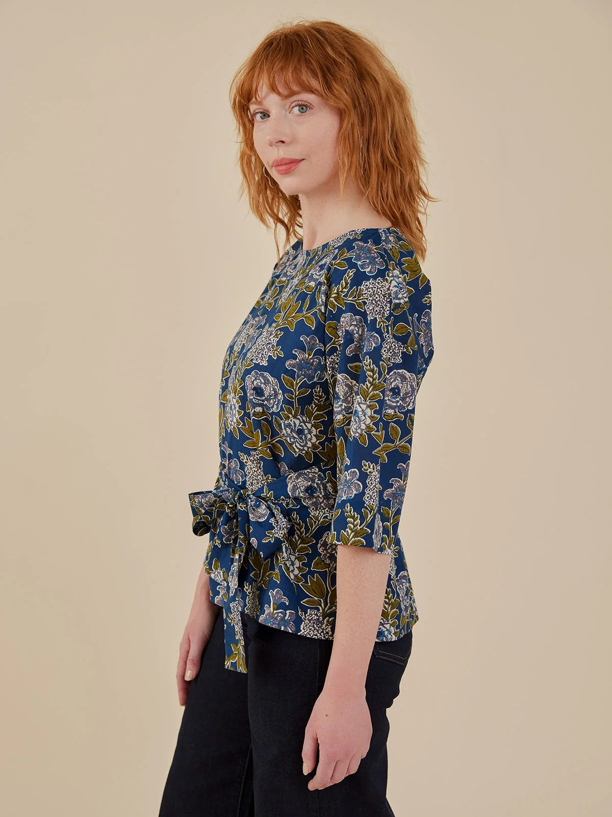 Ruth Top - Blue Blooms