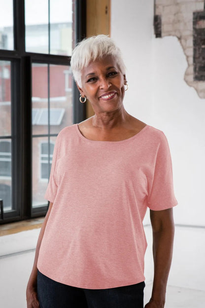 Rose Tri-blend Flowy Tee