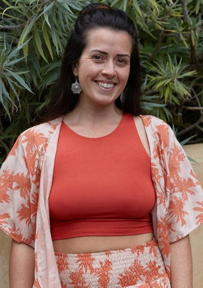 High Neck Crop Top Orange