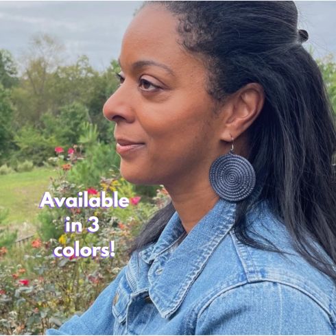 Large Woven Disc Earrings
