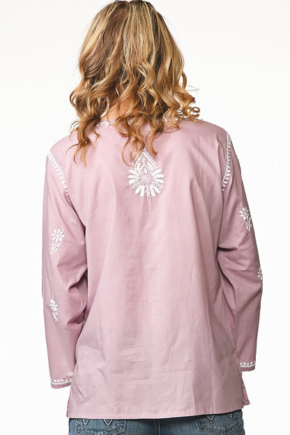 Tara Embroidered Tunic - Lilac