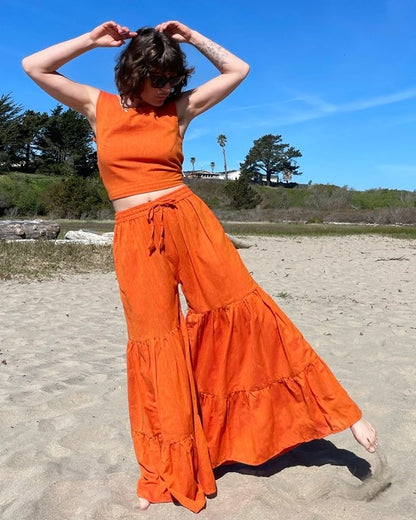 3-Tier Kurta Pants Orange