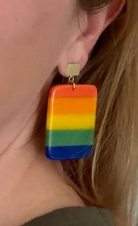 Radiant Rainbow Resin Earrings