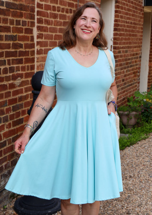 Adina Dress - Crisp Aqua