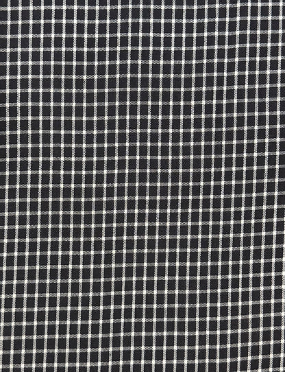Black Gingham Cotton Crop Pants