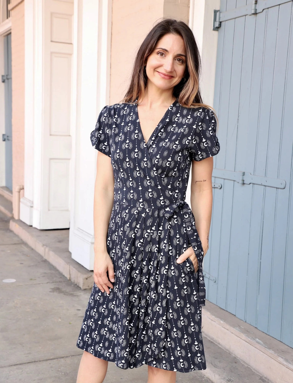 Crescent Moon Wrap Dress