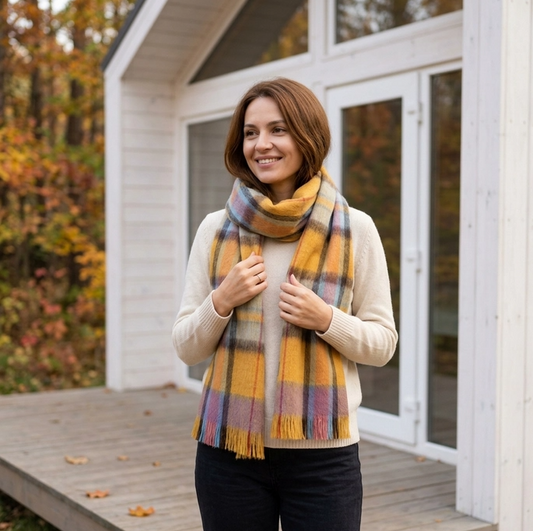 Alpaca Tartan Scarf - Sundown
