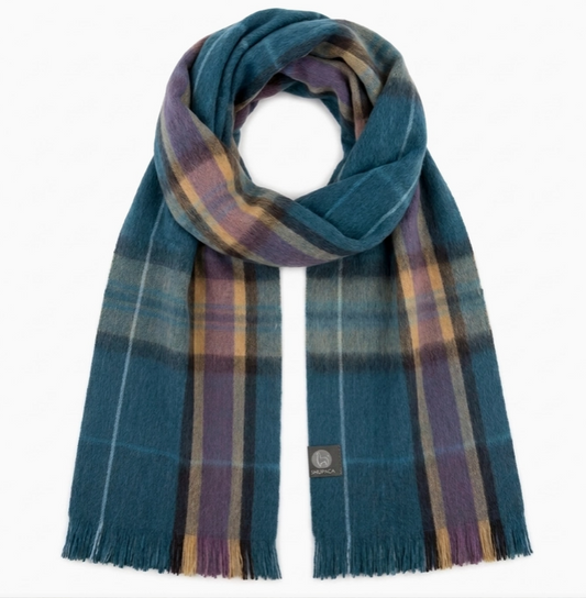 Alpaca Tartan Scarf - Abyss